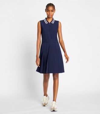 Performance Pleated Collar Golf Dress