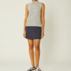 Performance Striped Sleeveless Ruffle Polo