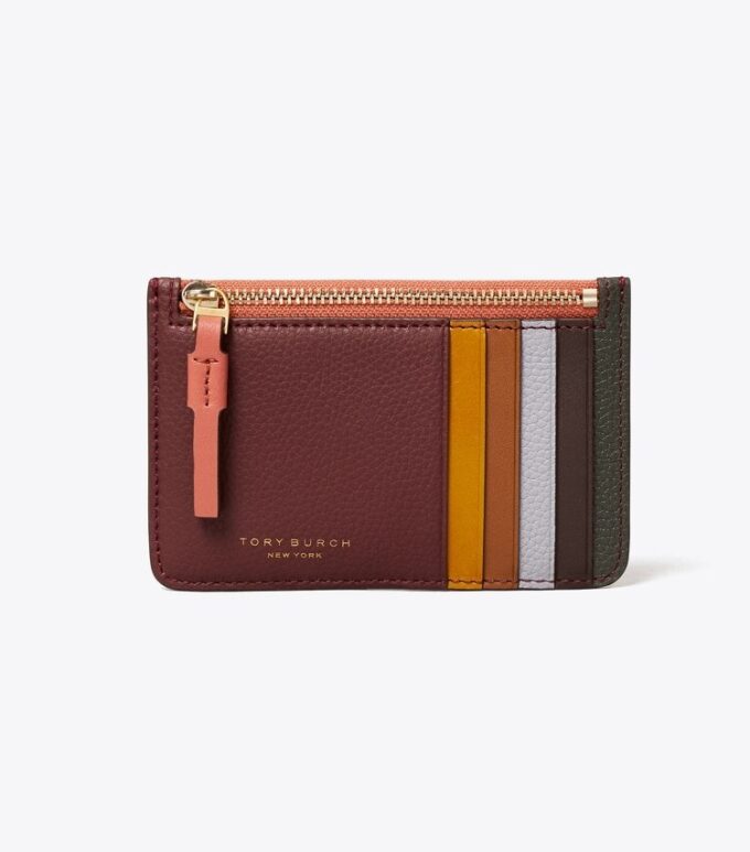 Perry Color-Block Top-Zip Card Case