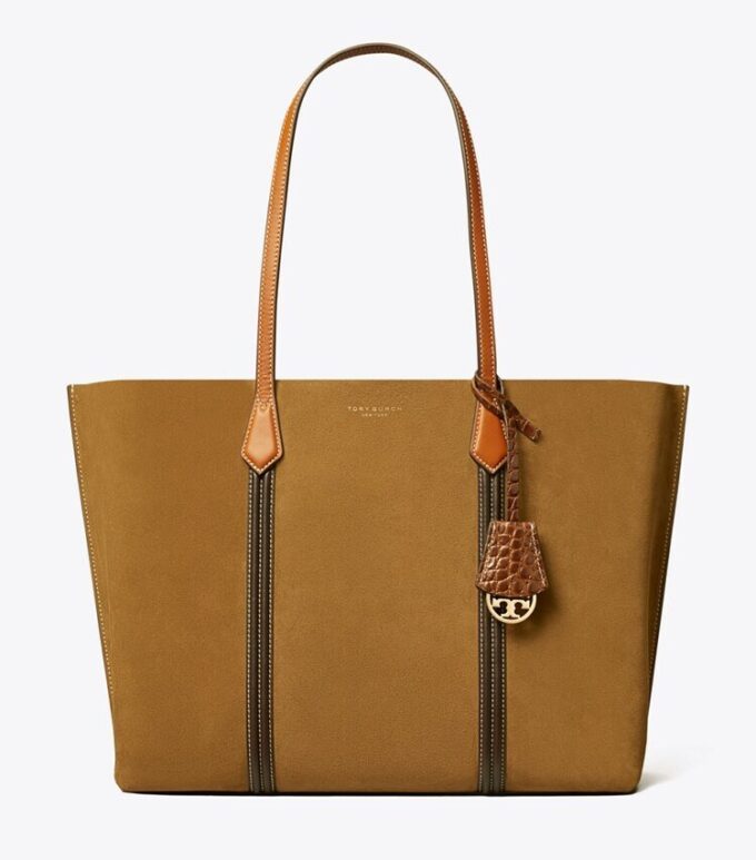 Perry Suede Triple-Compartment Tote