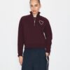 Pick Stitch Heart French Terry Sweatshirt