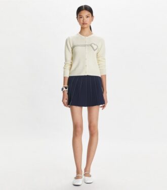 Pick Stitch Pleated Skirt