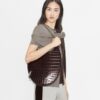 Pierced Croc-Embossed Bag