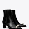 Pierced Heeled Ankle Boot