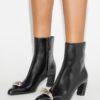 Pierced Heeled Ankle Boot