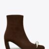 Pierced Heeled Ankle Boot