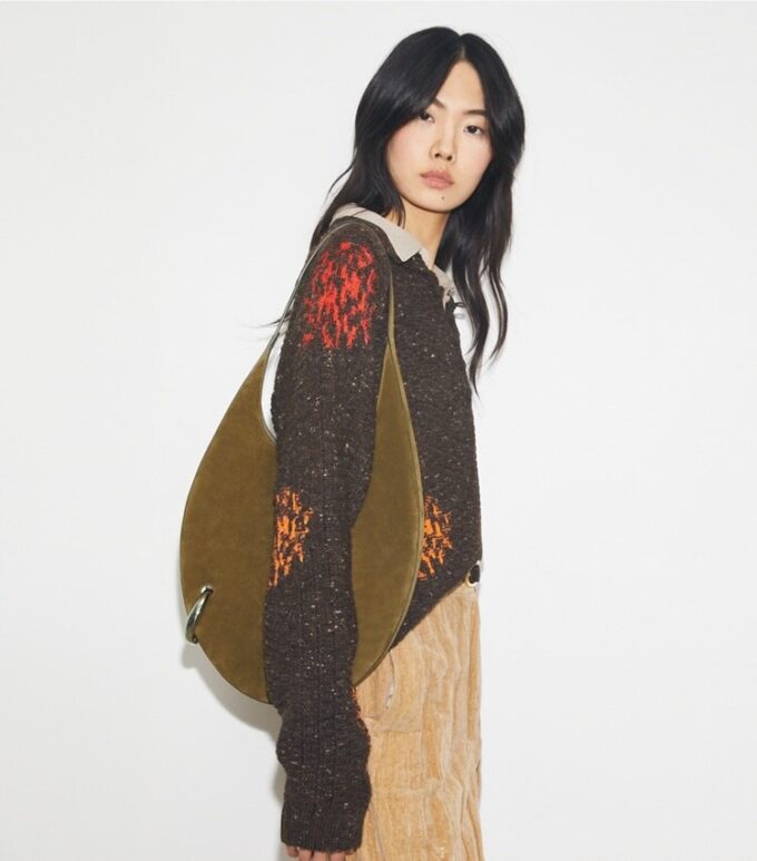 Pierced Suede Bag