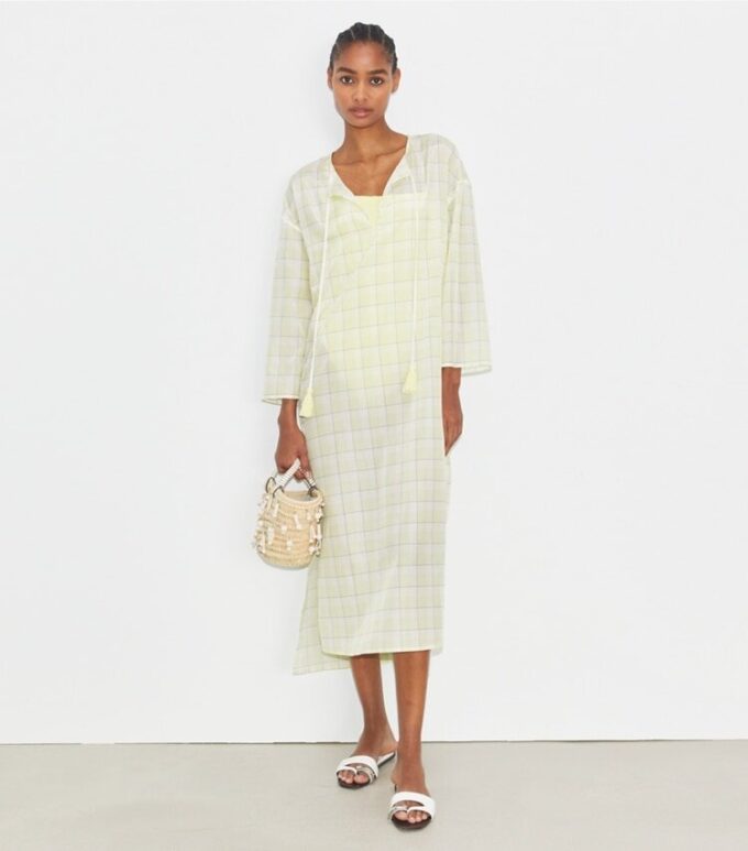 Plaid Cotton Caftan Plaid Cotton Caftan