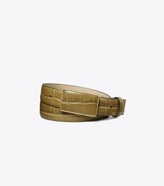Plate Croc-Embossed Belt