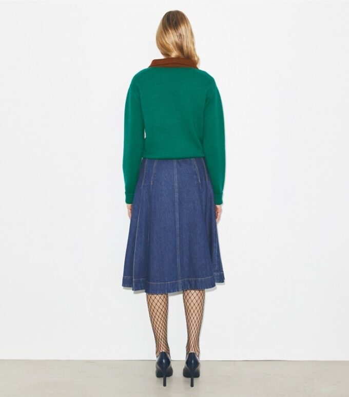 Pleated Denim Skirt Pleated Denim Skirt