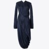 Pleated Draped Viscose Dress