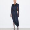 Pleated Draped Viscose Dress