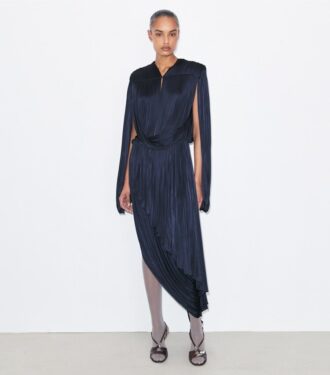Pleated Draped Viscose Dress