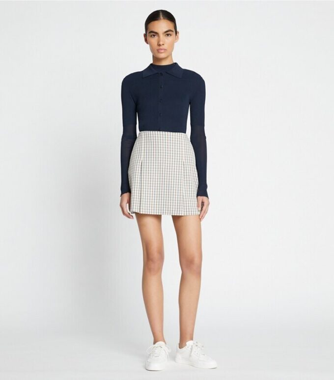 Pleated-Front Twill Golf Skirt Pleated-Front Twill Golf Skirt