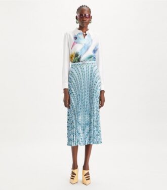 Pleated Viscose Skirt
