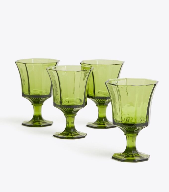 Pressed-Glass Water Glass, Set Of 4