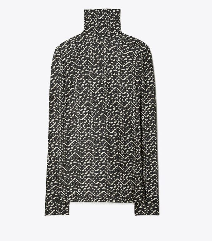 Printed Jersey Mockneck Shirt Printed Jersey Mockneck Shirt