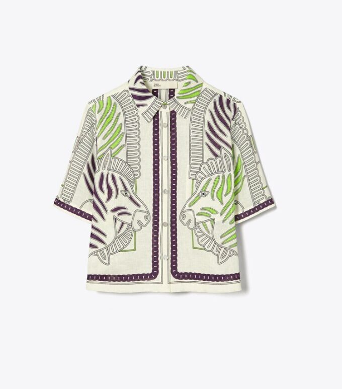 Printed Linen Camp Shirt Printed Linen Camp Shirt