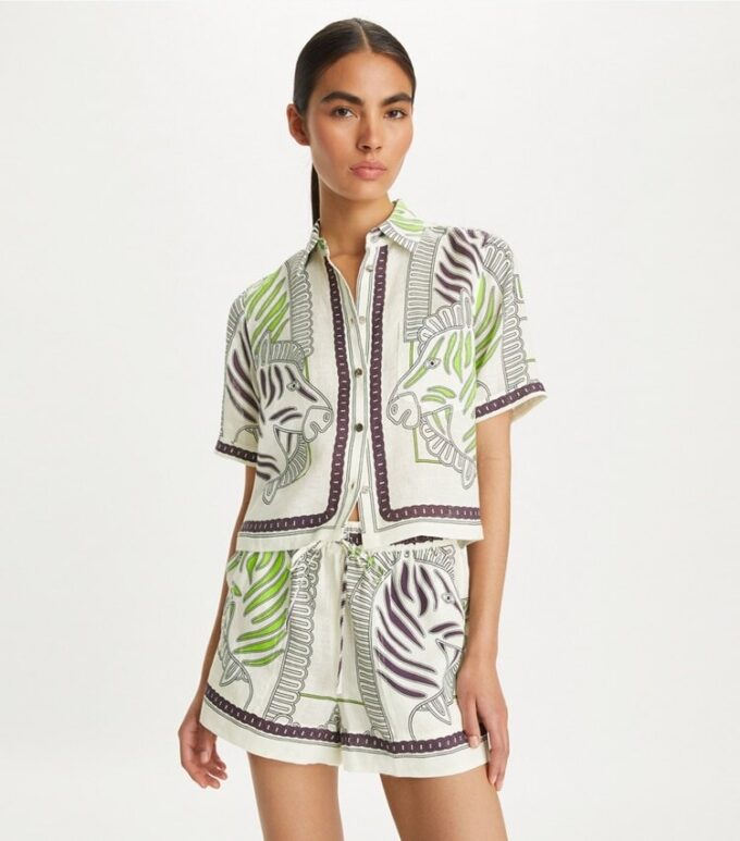 Printed Linen Camp Shirt Printed Linen Camp Shirt