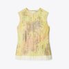Printed Organza Shell Top