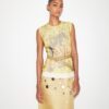 Printed Organza Shell Top