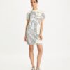Printed Silk Front T-Shirt Dress Printed Silk Front T-Shirt Dress