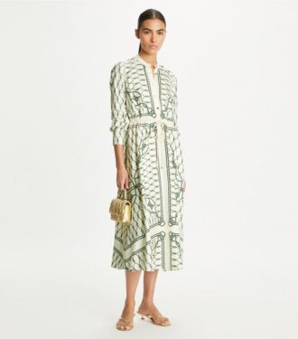 Printed Silk Shirtdress Printed Silk Shirtdress