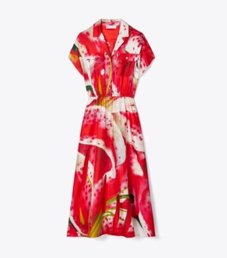 Printed Silk Twill Shirtdress Printed Silk Twill Shirtdress