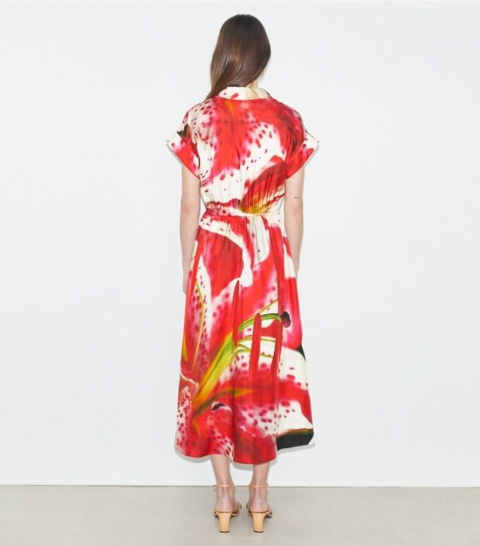 Printed Silk Twill Shirtdress Printed Silk Twill Shirtdress