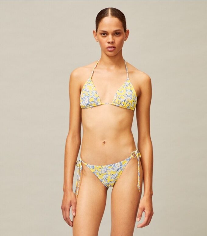 Printed String Bikini Top