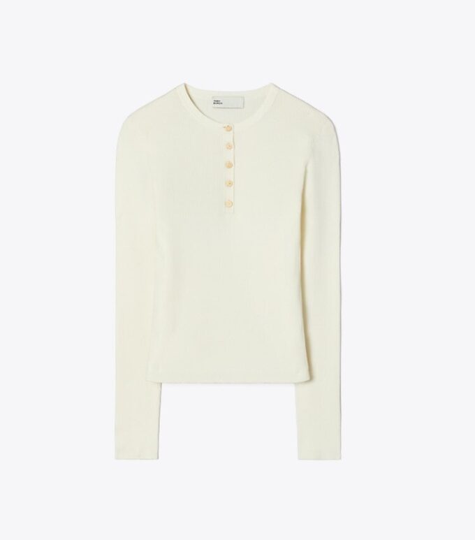 Ribbed Viscose Henley Ribbed Viscose Henley