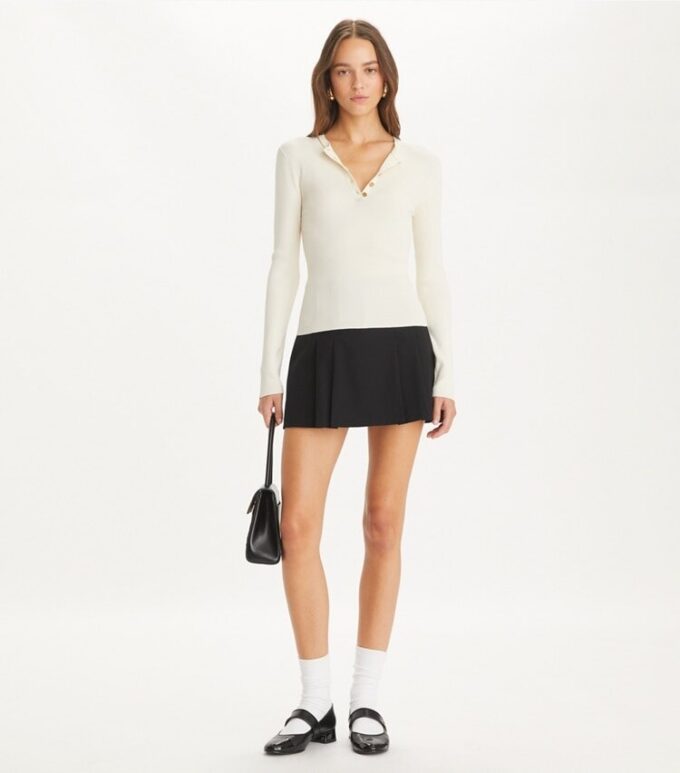 Ribbed Viscose Henley Ribbed Viscose Henley