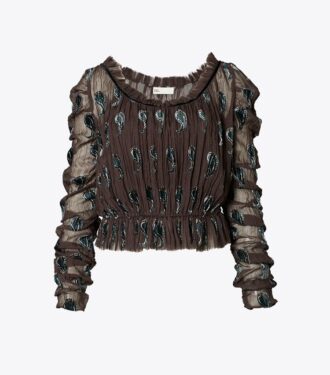 Ruched Velvet Top