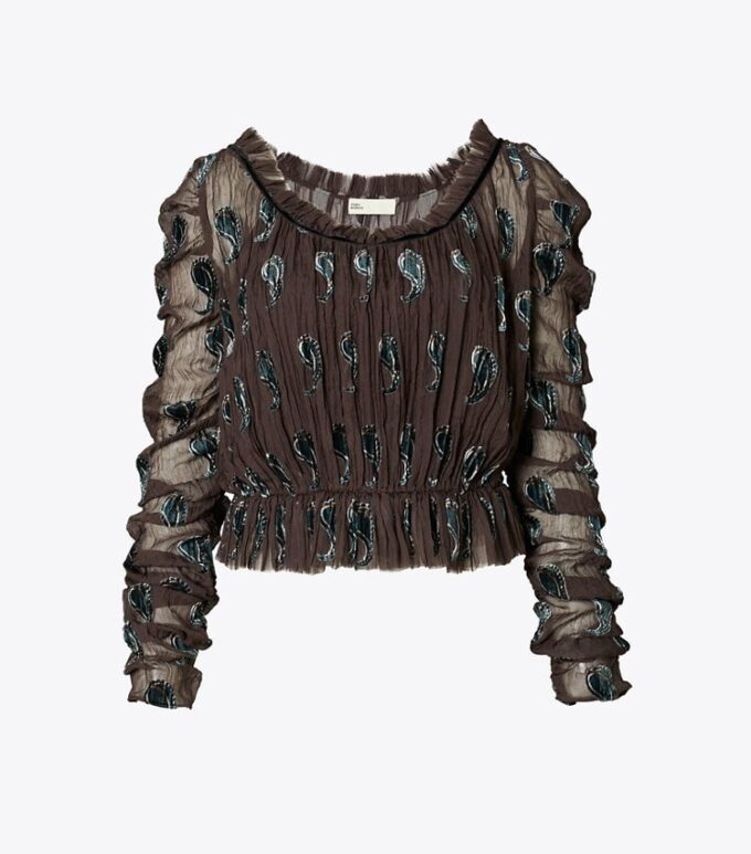 Ruched Velvet Top