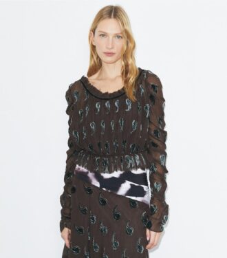 Ruched Velvet Top