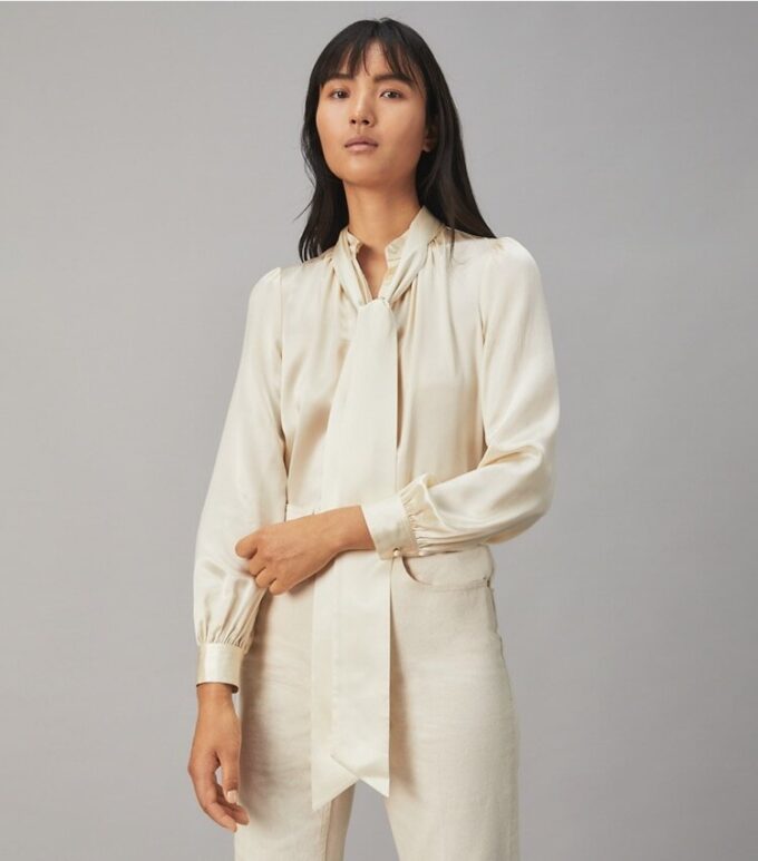 Satin Bow Blouse Satin Bow Blouse