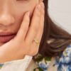 Serif-T Enameled Stackable Ring