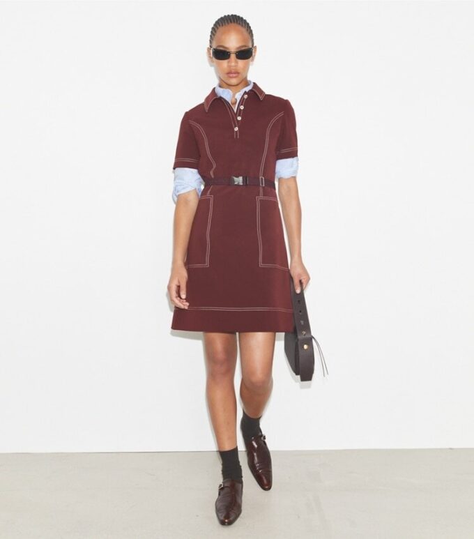 Short-Sleeve Pick Stitch Golf Dress Short-Sleeve Pick Stitch Golf Dress