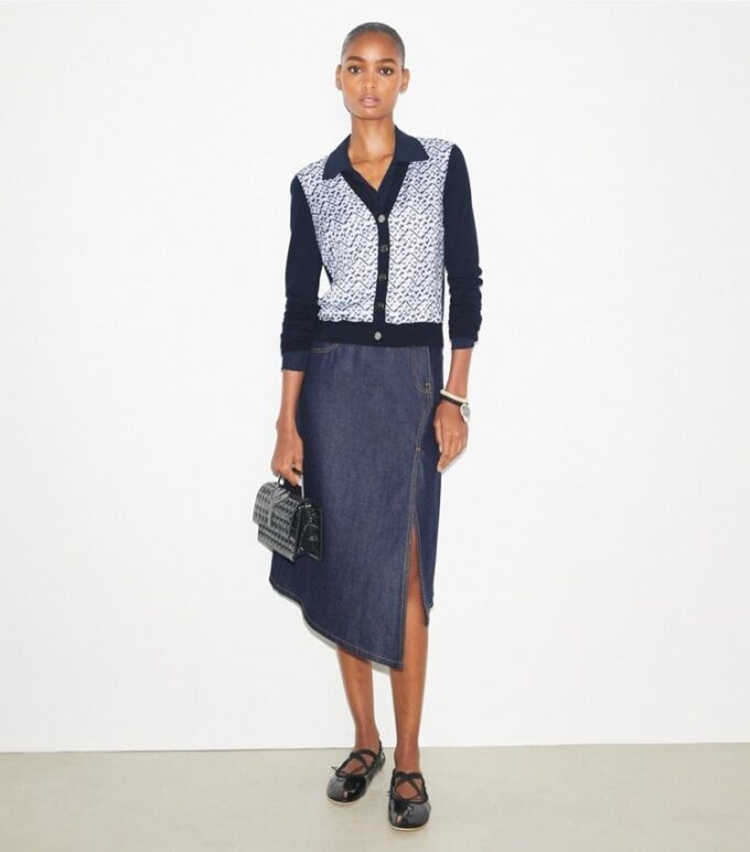 Silk-Front Cardigan