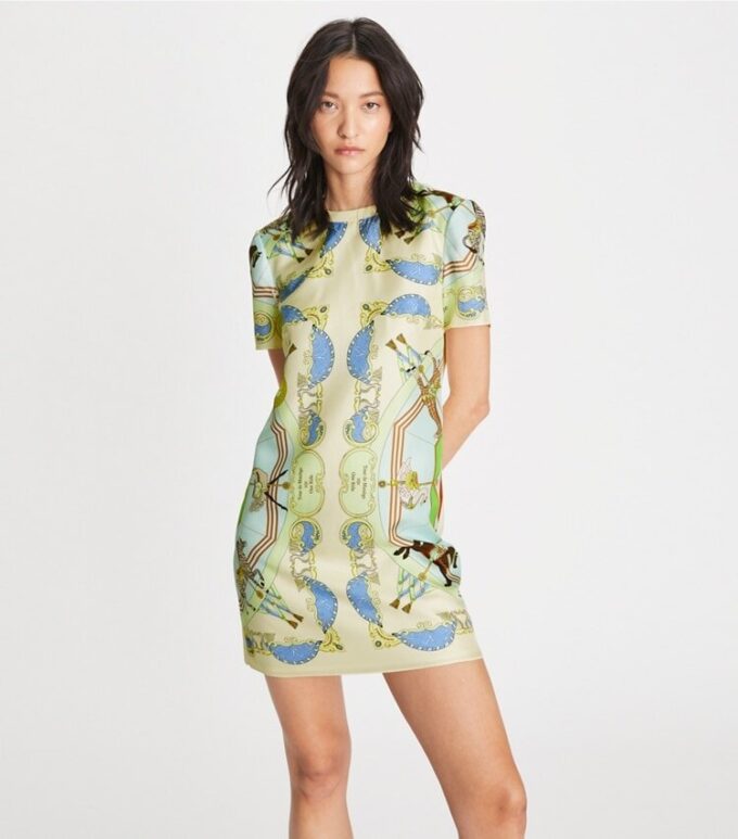 Silk-Front T-Shirt Dress Silk-Front T-Shirt Dress