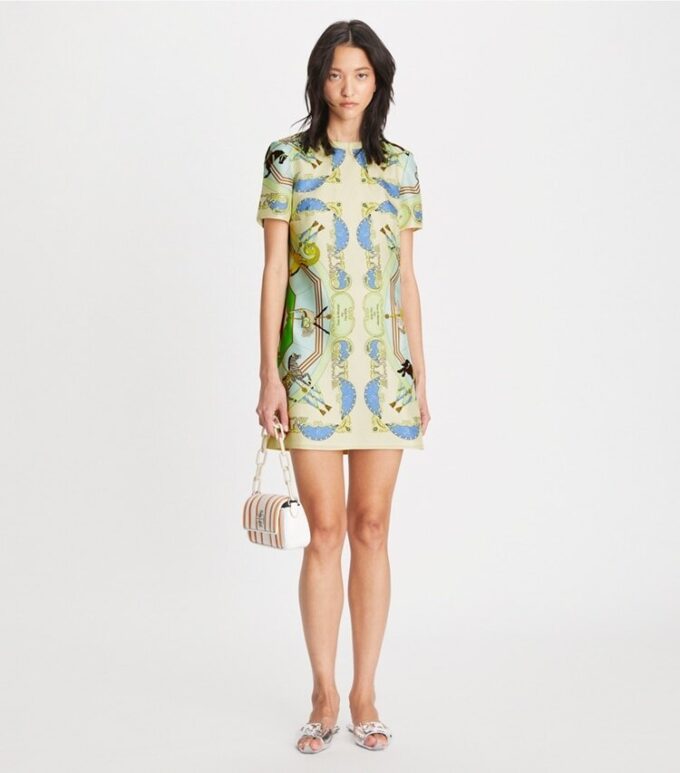 Silk-Front T-Shirt Dress Silk-Front T-Shirt Dress