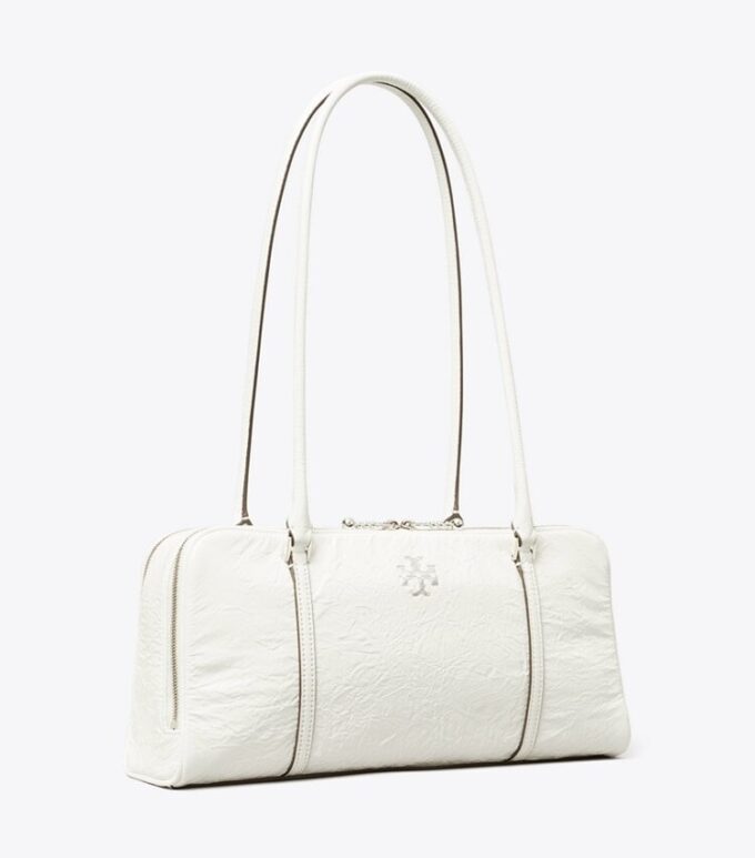 Small Crinkle Leather Marshmallow Satchel