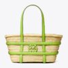 Small Ella Croc-Embossed Straw Basket