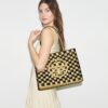 Small Ella Hand-Crocheted Checkered Tote