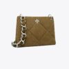 Small Kira Diamond Quilt Suede Shoulder Bag