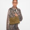 Small Kira Diamond Quilt Suede Shoulder Bag