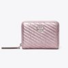 Small Kira Moto Quilt Metallic Zip-Around Wallet