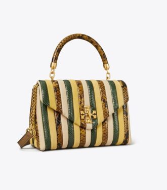 Small Kira Stripe Top-Handle Satchel