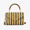 Small Kira Stripe Top-Handle Satchel