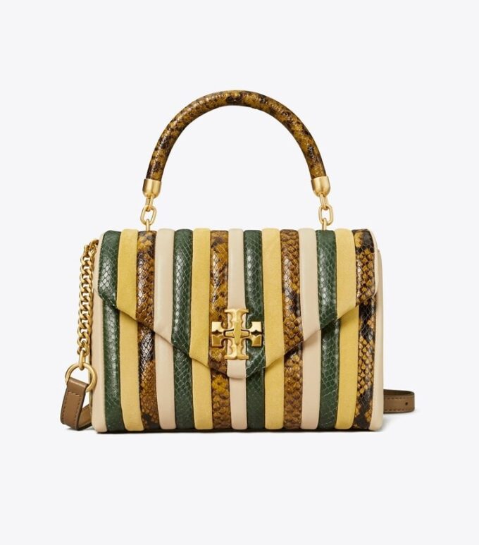 Small Kira Stripe Top-Handle Satchel